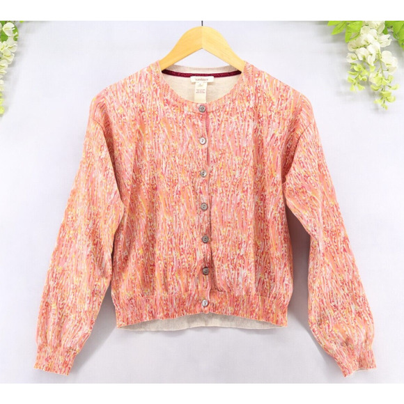 Sundance Women's Orange Button Front Sweater Cotton Sz S - Picture 1 of 8